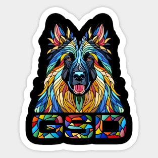 German Shepherd - Colorful Mosaic Art Sticker